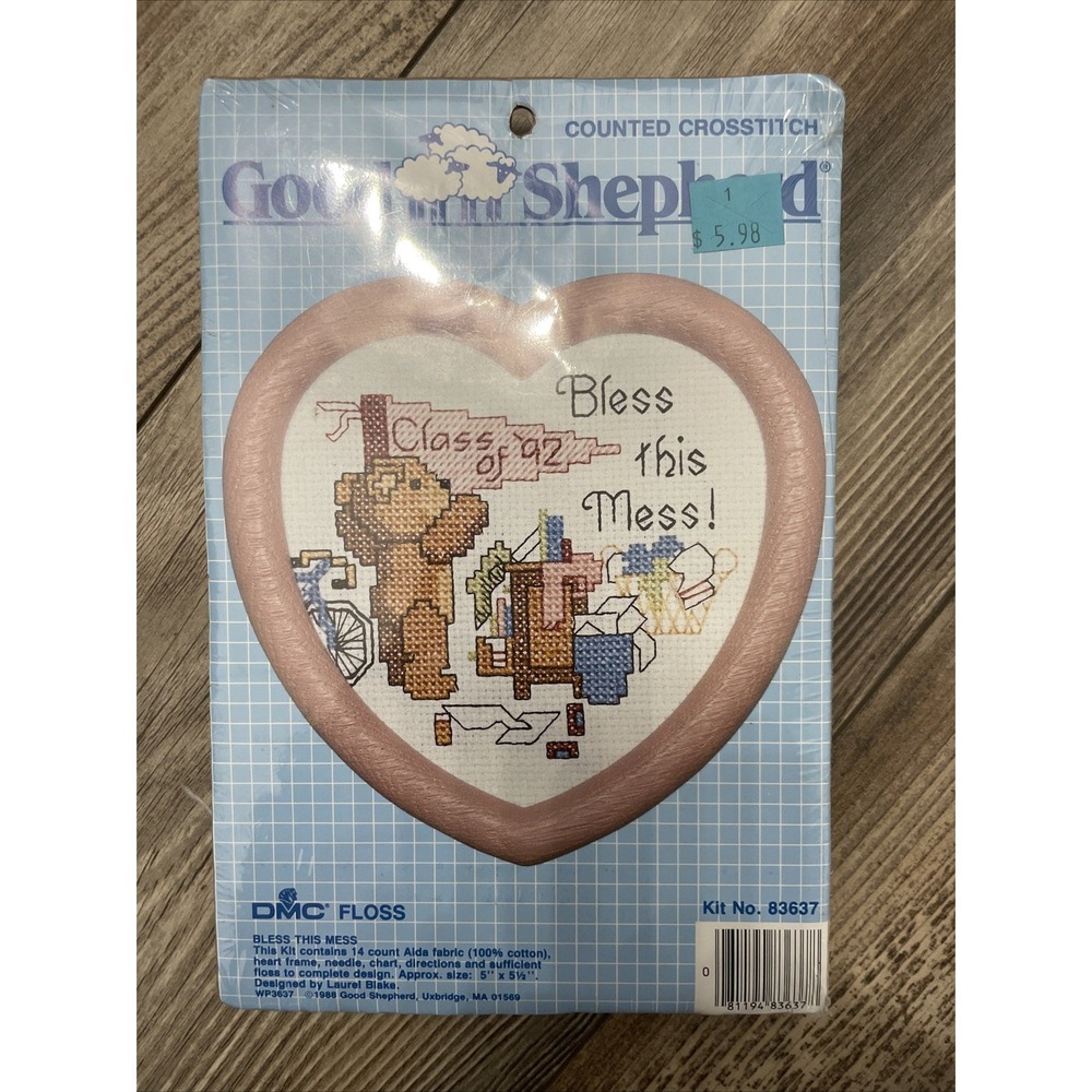 New "Bless this Mess" Heart or "Bear Hugs.." Bath tub Cross Stitch Kit of Choice